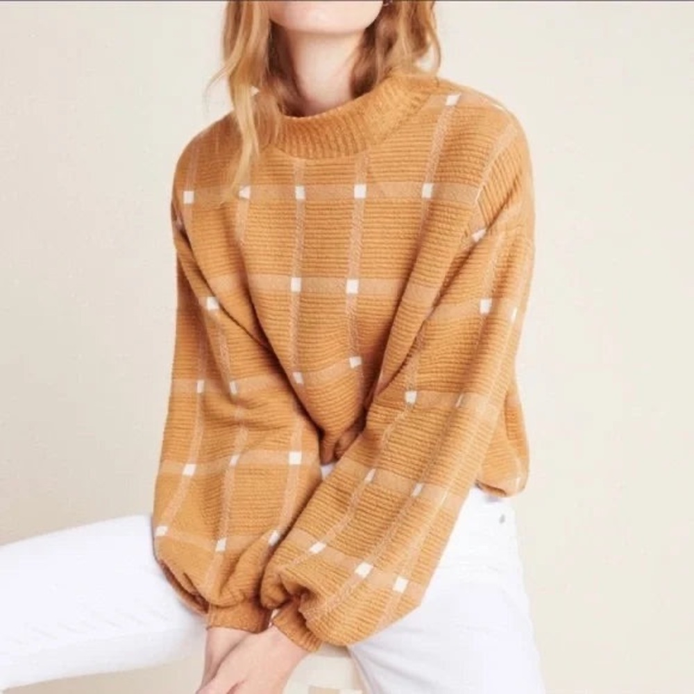 Anthropologie Porridge Checkered Sweater